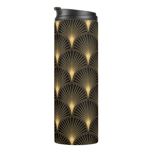Art Deco Pattern. Seamless black and gold backgrou Thermosbeker (Geroteerd rechts)