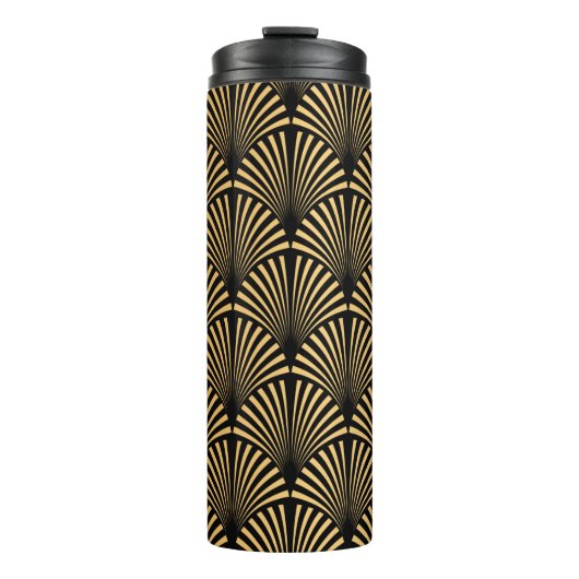 Art Deco Pattern. Seamless black and gold backgrou Thermosbeker (Voorkant)