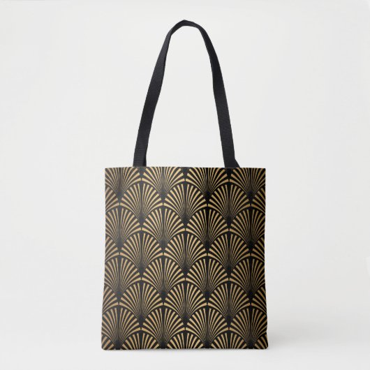 Art Deco Pattern. Seamless black and gold backgrou Tote Bag (Voorkant)