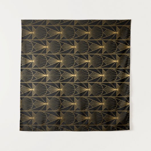 Art Deco Pattern. Seamless black and gold backgrou Wandkleed (Voorkant (horizontaal))