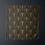 Art Deco Pattern. Seamless black and gold backgrou Wandkleed<br><div class="desc">Art Deco Pattern Naadloze zwarte en gouden achtergrond. Metaalschalen en schalen,  voor sierdoeleinden. Minimalistisch geometrisch ontwerp.  lijnen. Moties uit de jaren 1920-30. Luxe  illustratie</div>