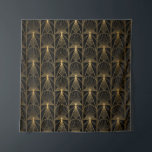 Art Deco Pattern. Seamless black and gold backgrou Wandkleed<br><div class="desc">Art Deco Pattern Naadloze zwarte en gouden achtergrond. Metaalschalen en schalen,  voor sierdoeleinden. Minimalistisch geometrisch ontwerp.  lijnen. Moties uit de jaren 1920-30. Luxe  illustratie</div>