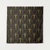 Art Deco Pattern. Seamless black and gold backgrou Wandkleed (Voorkant)