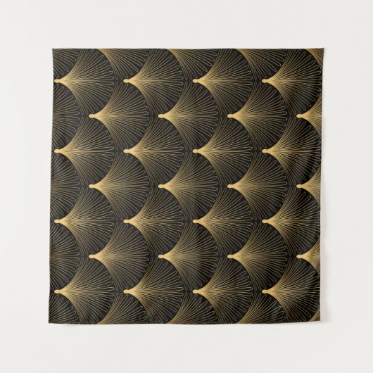 Art Deco Pattern. Seamless black and gold backgrou Wandkleed (Voorkant (horizontaal))