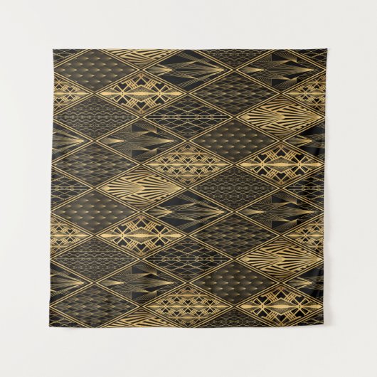 Art Deco Pattern. Seamless black and gold backgrou Wandkleed (Voorkant (horizontaal))