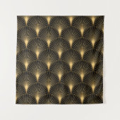 Art Deco Pattern. Seamless black and gold backgrou Wandkleed (Voorkant)