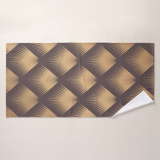 Art Deco Pattern. Seamless golden background. Mini Badhanddoek (Badhanddoek)