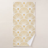 Art Deco Pattern. Seamless white and gold backgrou Badhanddoek (Badhanddoek)