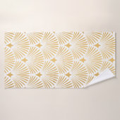 Art Deco Pattern. Seamless white and gold backgrou Badhanddoek (Badhanddoek)
