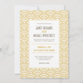 Art Deco Pattern Wedding Invitation Kaart (Voorkant)