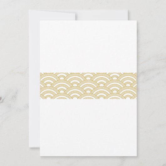 Art Deco Pattern Wedding Invitation Kaart (Achterkant)