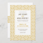 Art Deco Pattern Wedding Invitation Kaart (Voorkant / Achterkant)