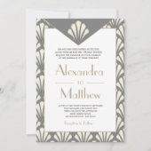 Art Deco Pattern Wedding Roaring Twenties Kaart (Voorkant)