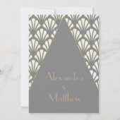 Art Deco Pattern Wedding Roaring Twenties Kaart (Achterkant)