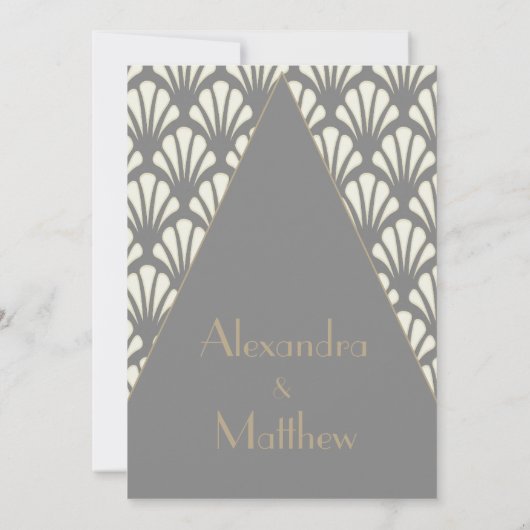 Art Deco Pattern Wedding Roaring Twenties Kaart (Achterkant)