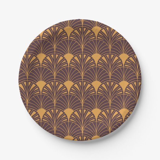 Art Deco pattern with fan-shaped motifs  Papieren Bordje (Voorkant)