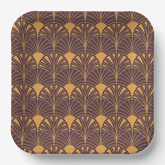 Art Deco pattern with fan-shaped motifs  Papieren Bordje (Voorkant)