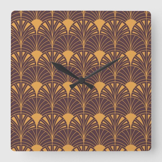 Art Deco pattern with fan-shaped motifs  Vierkante Klok (Voorkant)