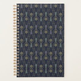 Art Deco pattern with geometric shapes in gold Planner