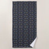 Art Deco pattern with geometric shapes in gold Strandlaken (Voorkant)