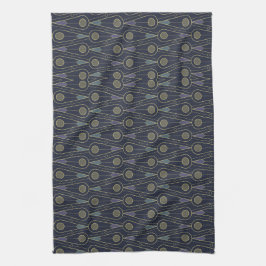 Art Deco pattern with geometric shapes in gold Theedoek