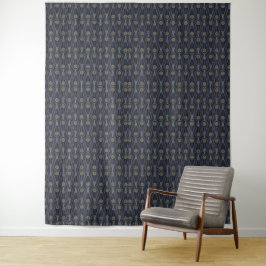 Art Deco pattern with geometric shapes in gold Wandkleed