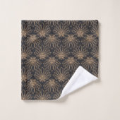 Art Deco pattern with gold floral motifs  Bad Handdoek (Wasdoekje)