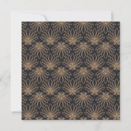 Art Deco pattern with gold floral motifs  Bedankkaart