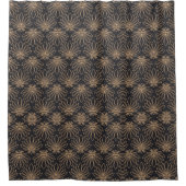 Art Deco pattern with gold floral motifs  Douchegordijn (Voorkant)