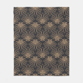 Art Deco pattern with gold floral motifs  Fleece Deken (Voorkant)