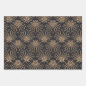 Art Deco pattern with gold floral motifs  Inpakpapier Vel (Voorkant 3)