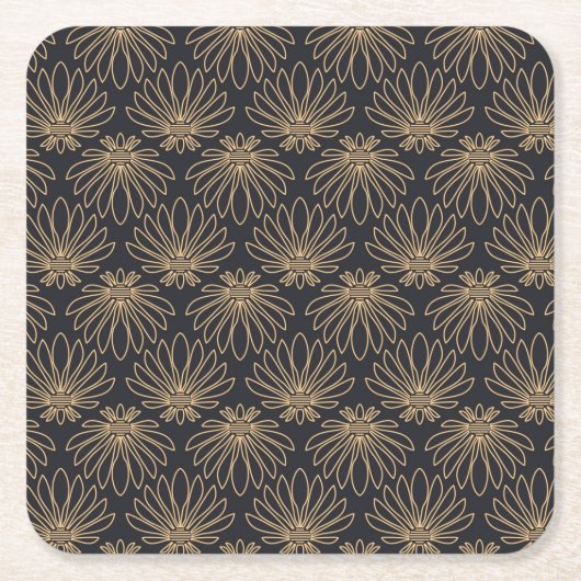 Art Deco pattern with gold floral motifs  Kartonnen Onderzetters (Voorkant)