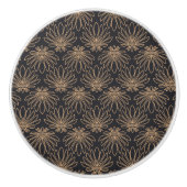Art Deco pattern with gold floral motifs  Keramische Knop (Voorkant)