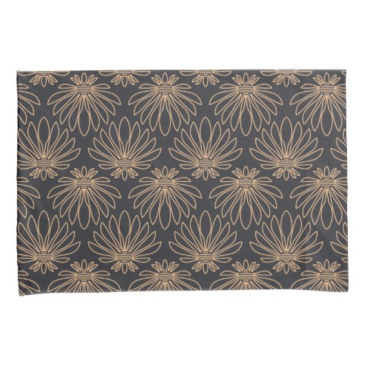 Art Deco pattern with gold floral motifs  Kussensloop (Voorkant-Rechts)