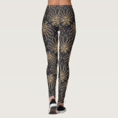 Art Deco pattern with gold floral motifs  Leggings (Achterkant)