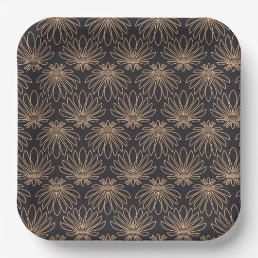 Art Deco pattern with gold floral motifs  Papieren Bordje (Voorkant)