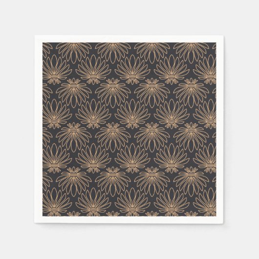 Art Deco pattern with gold floral motifs  Servet (Voorkant)