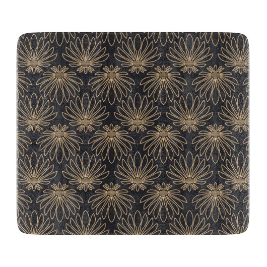 Art Deco pattern with gold floral motifs  Snijplank (Voorkant)