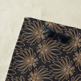 Art Deco pattern with gold floral motifs  Strandlaken