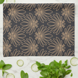 Art Deco pattern with gold floral motifs  Theedoek