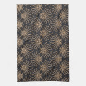 Art Deco pattern with gold floral motifs  Theedoek (Verticaal)
