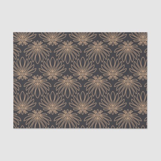 Art Deco pattern with gold floral motifs  Tissuepapier (Voorkant)