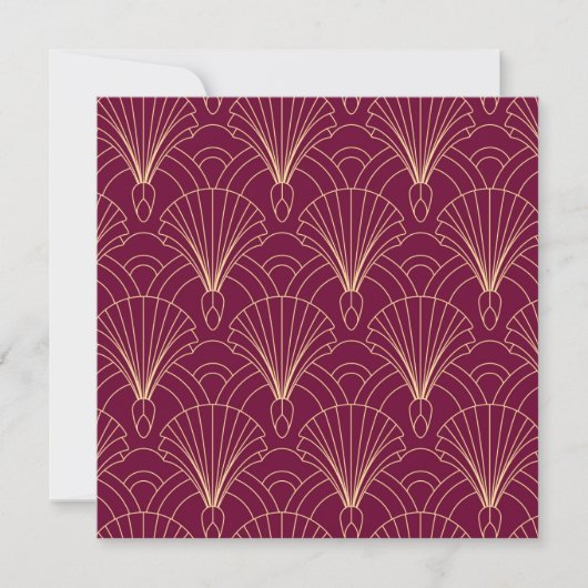 Art Deco pattern with gold geometric fan motifs  Bedankkaart (Voorkant)