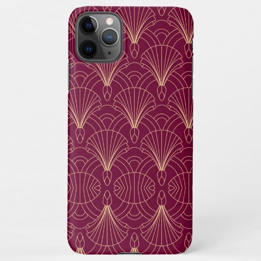 Art Deco pattern with gold geometric fan motifs  iPhone Hoesje (Achterkant)