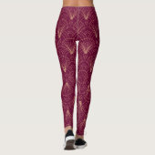 Art Deco pattern with gold geometric fan motifs  Leggings (Achterkant)