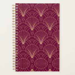 Art Deco pattern with gold geometric fan motifs  Planner
