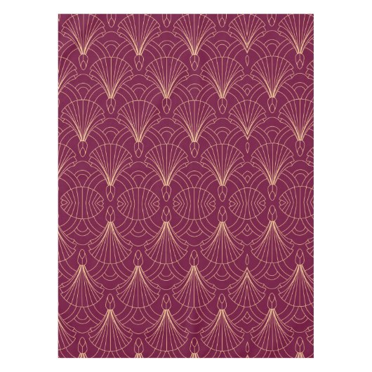 Art Deco pattern with gold geometric fan motifs Tafelkleed (Voorkant)