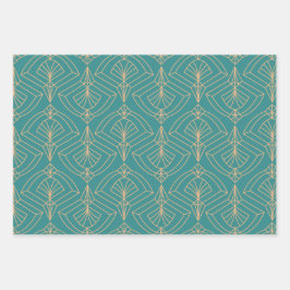Art Deco pattern with gold geometric shapes  Inpakpapier Vel