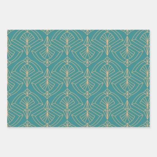 Art Deco pattern with gold geometric shapes  Inpakpapier Vel (Voorkant)