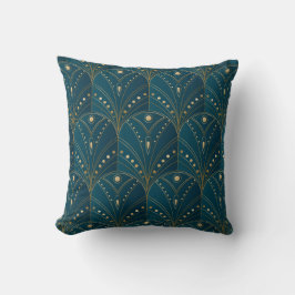 Art Deco pattern with gold geometric shapes Kussen